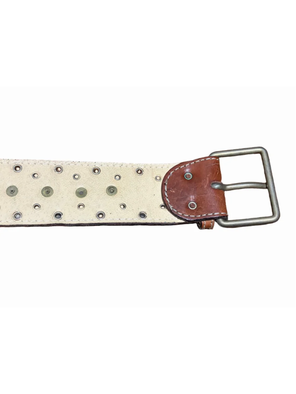 Avignon Studded Leather Belt – Genuine Leather, Made in Spain, Size Small